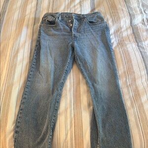 Levi's Blue Straight Jeans with Subtle Fading